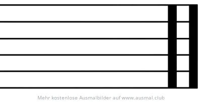 Notensystem mit Doppelstrich Ausmalbild