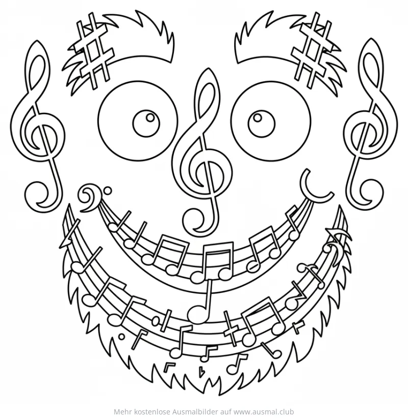 Noten Gesicht Ausmalbild
