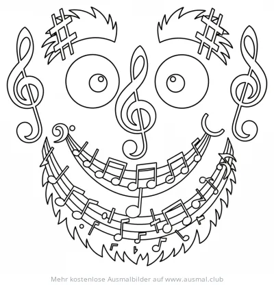 Noten Gesicht Ausmalbild