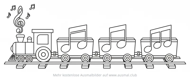 Noten Eisenbahn Ausmalbild
