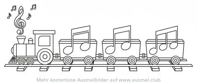Noten Eisenbahn Ausmalbild