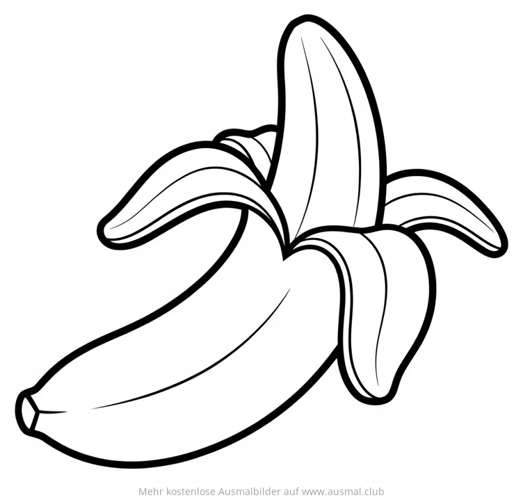 Geschälte Banane Ausmalbild