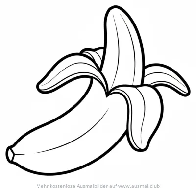 Geschälte Banane Ausmalbild