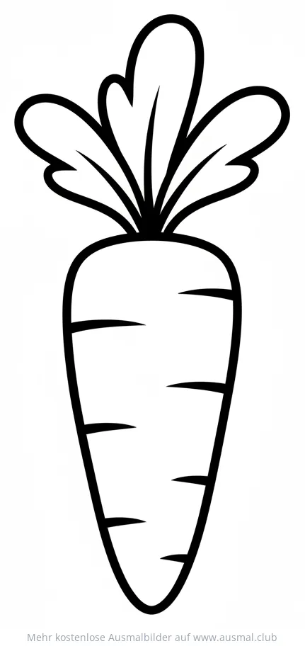Karotte Ausmalbild mit Blättern