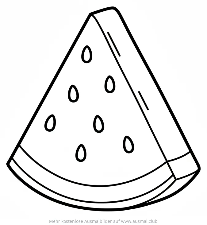 Wassermelone Stück Ausmalbild mit Kernen