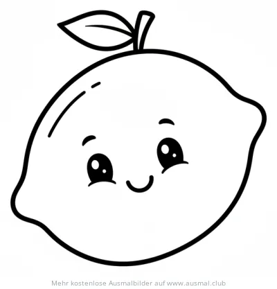 Freundliche Zitrone mit Gesicht Ausmalbild