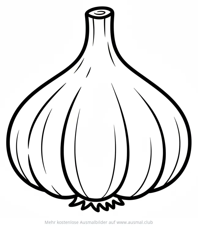 Knoblauch Ausmalbild mit dicken Linien