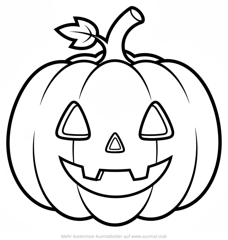 Kürbis Ausmalbild mit Gesicht für Halloween