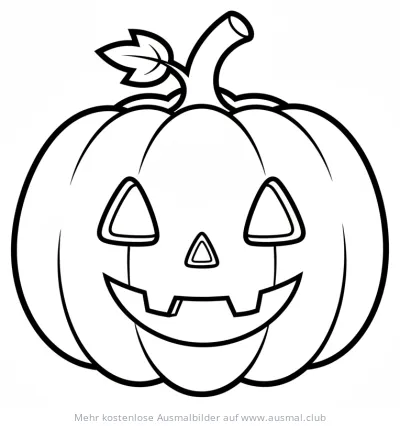 Kürbis Ausmalbild mit Gesicht für Halloween