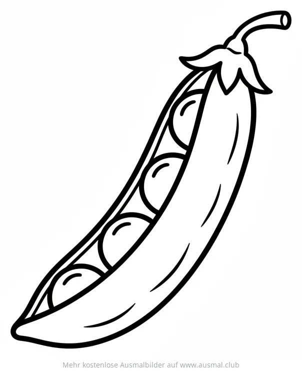 Erbse mit Schote Ausmalbild