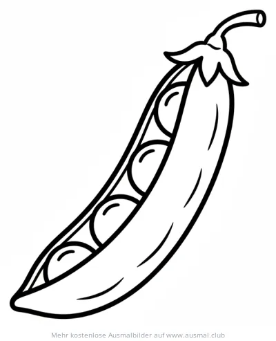 Erbse mit Schote Ausmalbild