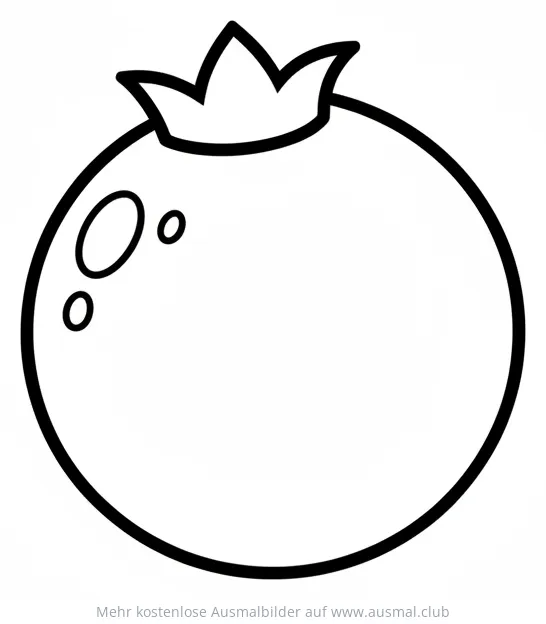 Blaubeere Ausmalbild mit Krönchen