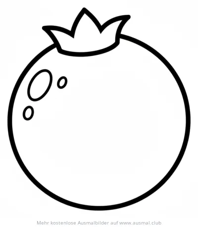 Blaubeere Ausmalbild mit Krönchen