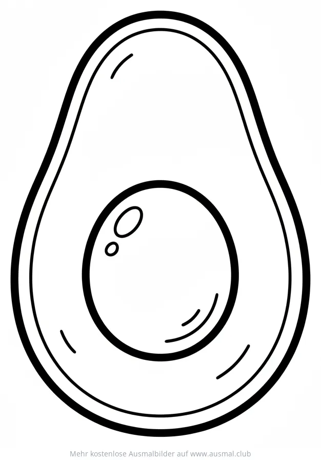 Avocado Ausmalbild mit Kern