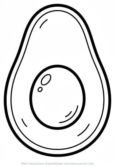 Avocado Ausmalbild mit Kern