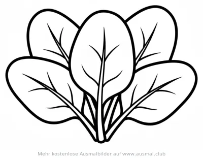 Spinat Blätter Ausmalbild