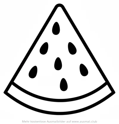 Wassermelone Ausmalbild mit Kernen