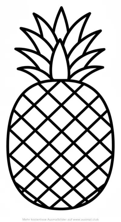 Ananas Ausmalbild mit Schuppenmuster