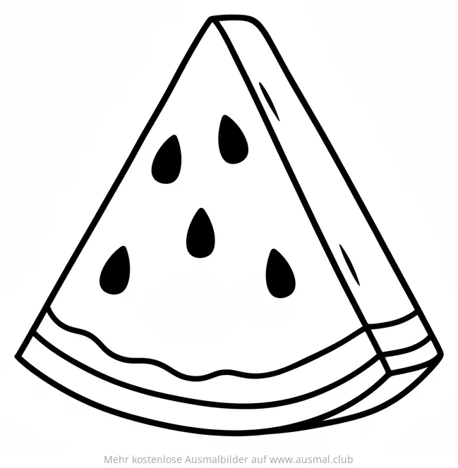 Wassermelone Stück Ausmalbild mit Kernen