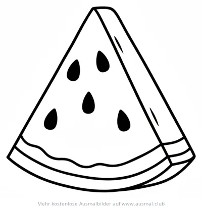 Wassermelone Stück Ausmalbild mit Kernen