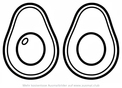 Avocado Hälften Ausmalbild
