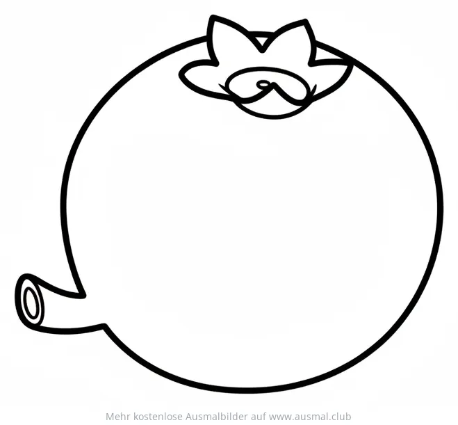 Blaubeere Ausmalbild mit Stiel und Blüte