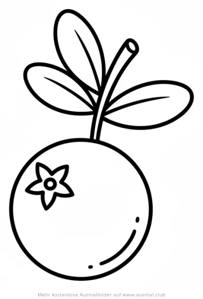 Cranberry Ausmalbild mit Blättern
