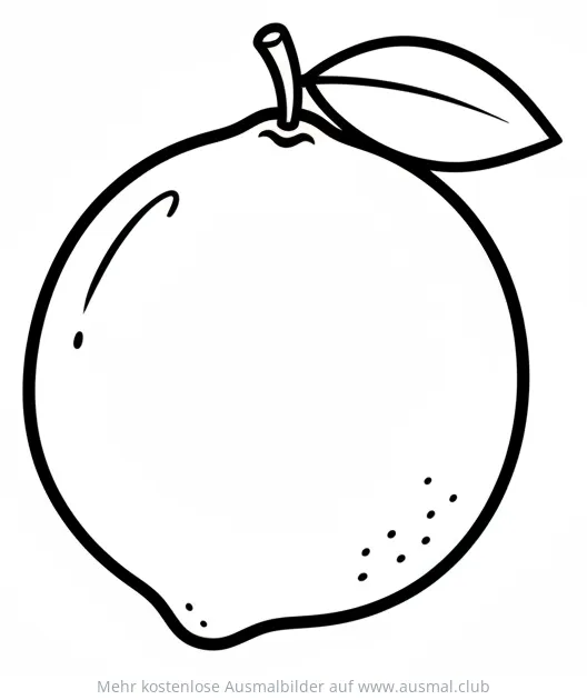 Limette Ausmalbild mit Blatt