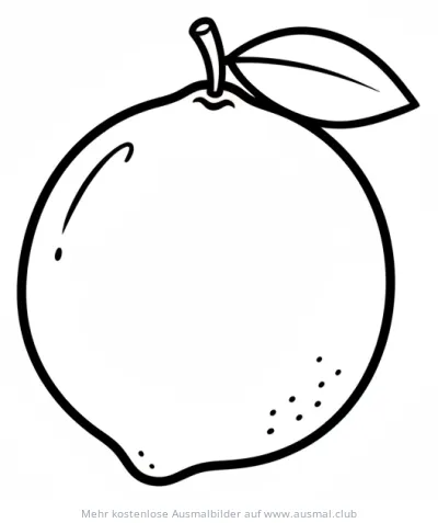 Limette Ausmalbild mit Blatt