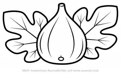 Feige Ausmalbild mit Blättern