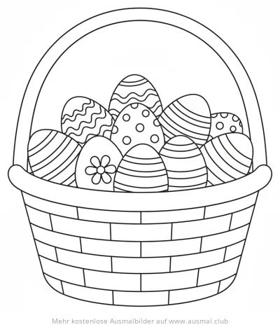 Korb mit Ostereiern Ausmalbild