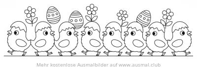 Küken marschieren Ausmalbild