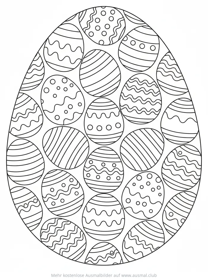 Osterei mit Muster Ausmalbild