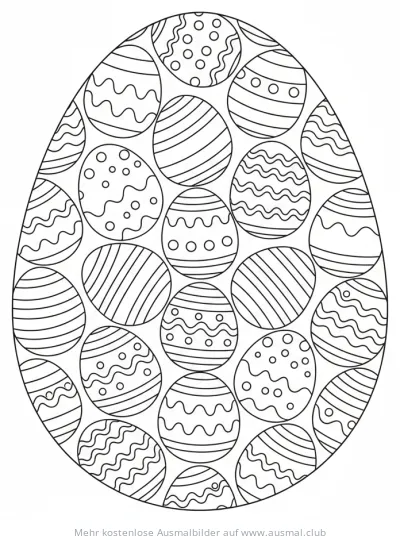 Osterei mit Muster Ausmalbild