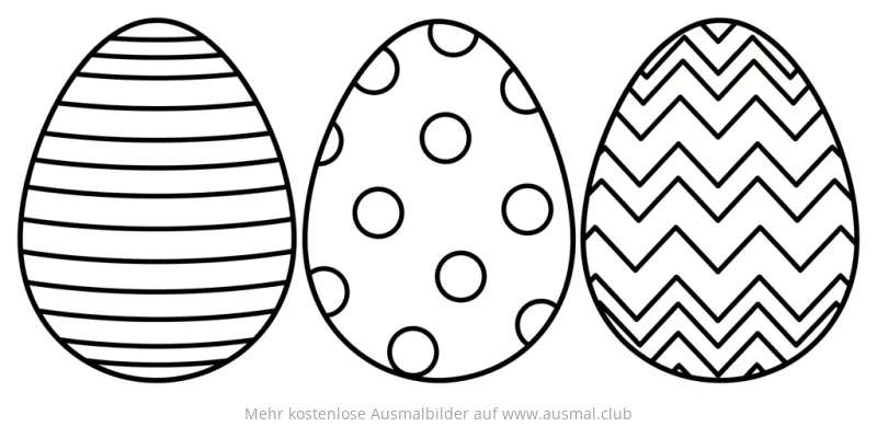 Ostereier mit Mustern Ausmalbild