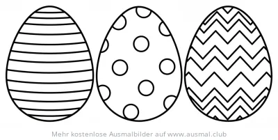 Ostereier mit Mustern Ausmalbild