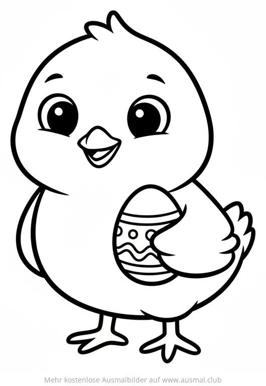 Küken mit Osterei Ausmalbild