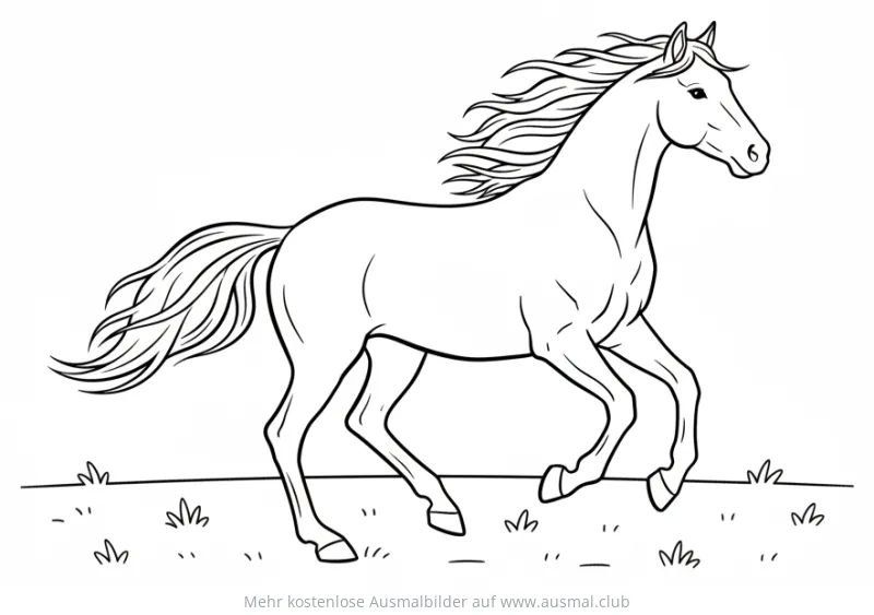 Galoppierendes Pferd Ausmalbild