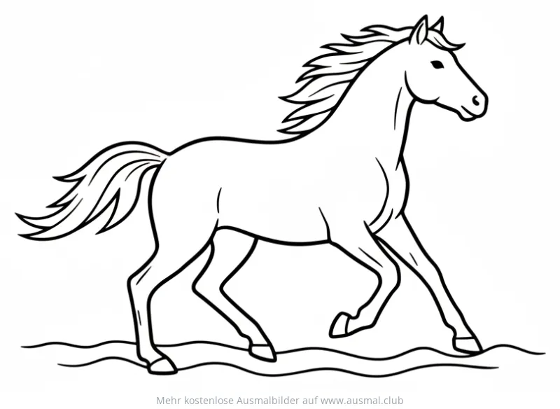 Pferd im Galopp Ausmalbild