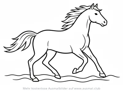Pferd im Galopp Ausmalbild