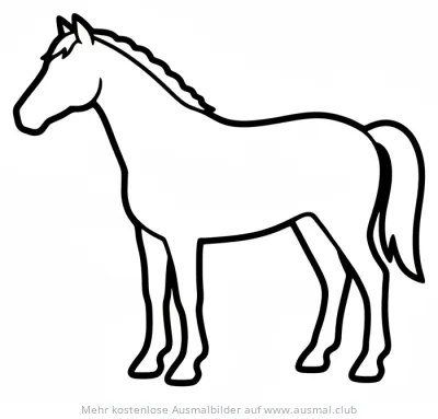 Pferd Ausmalbild in Silhouette