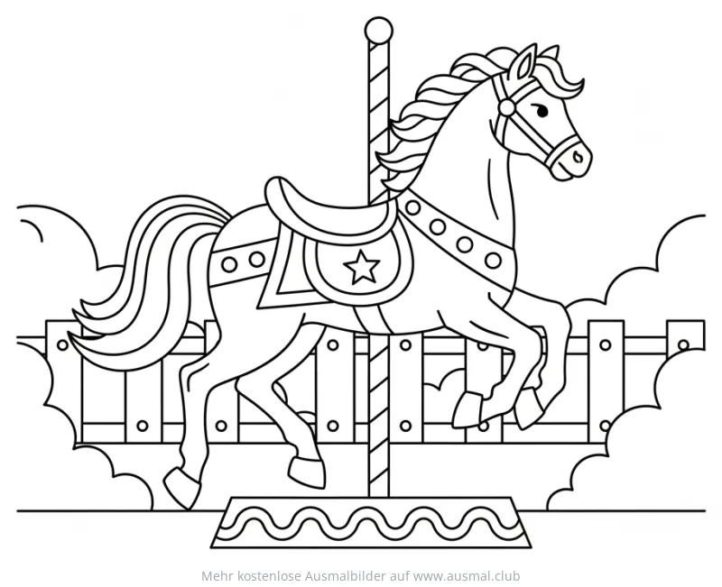 Karussellpferd Ausmalbild