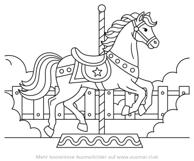 Karussellpferd Ausmalbild