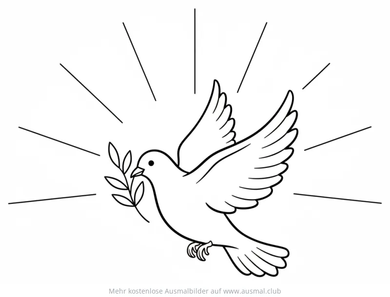 Taube mit Olivenzweig Ausmalbild