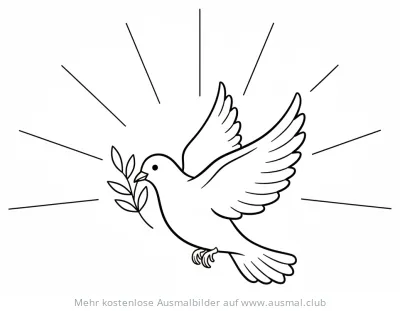 Taube mit Olivenzweig Ausmalbild