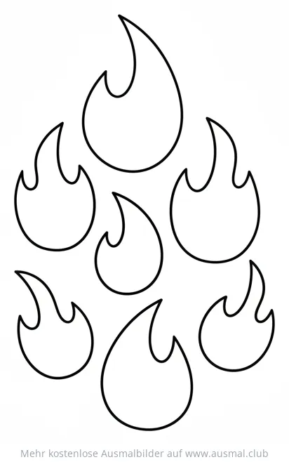 Feuerzungen als Pfingstsymbol Ausmalbild
