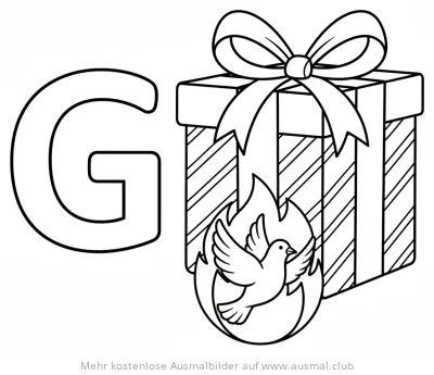 Geschenk Ausmalbild mit Buchstabe G