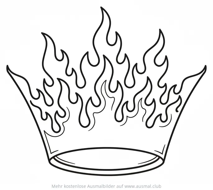 Flammenkrone für Kinder Ausmalbild