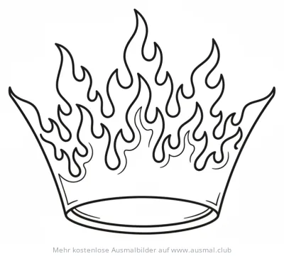 Flammenkrone für Kinder Ausmalbild