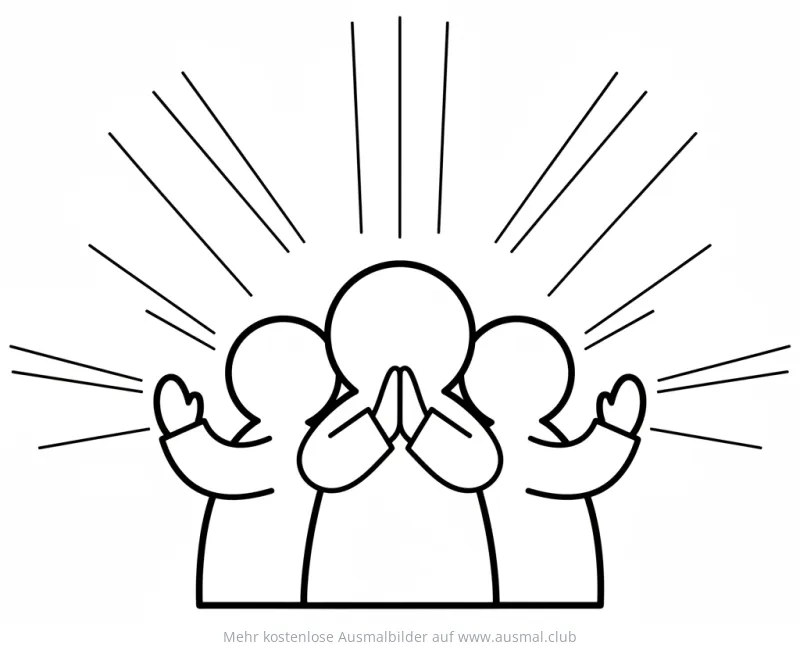 Betende Menschen mit Licht Ausmalbild